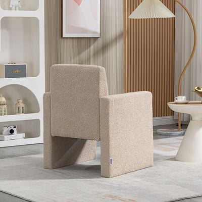 Presley 1-Seater Fabric Accent Chair - Beige - With 2-Year Warranty